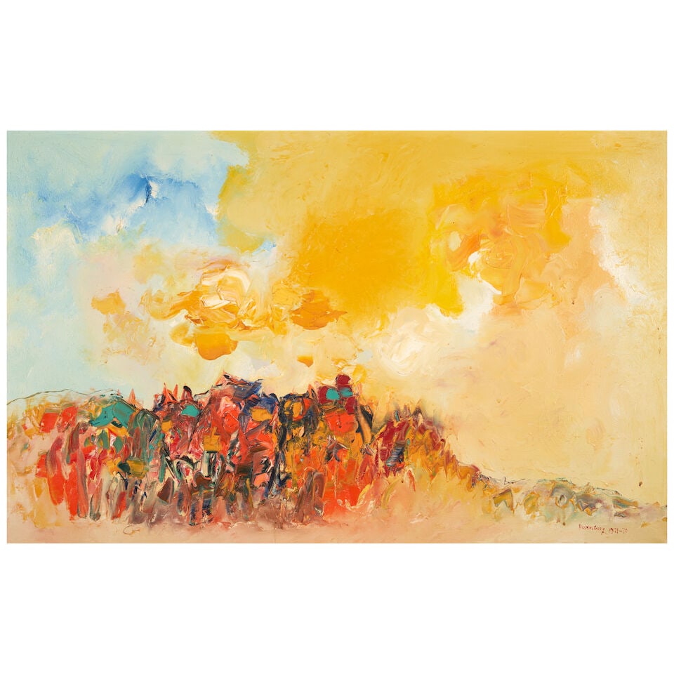 RALPH ROSENBORG (1913-1992) American Landscape with Yellow Sky (1 of 4)