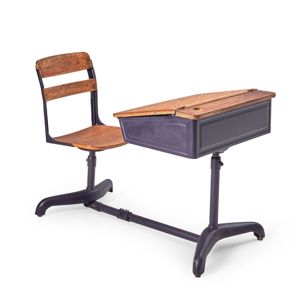 WE ARE FAMILIA COLLECTIVE (20TH CENTURY) School Box: WE ARE FAMILIA COLLECTIVE (20TH CENTURY) School Box WE-Are-Familia keepsake box with carved markings, and inscriptions; filled with various works of art produced by members of the collective: Garcia J