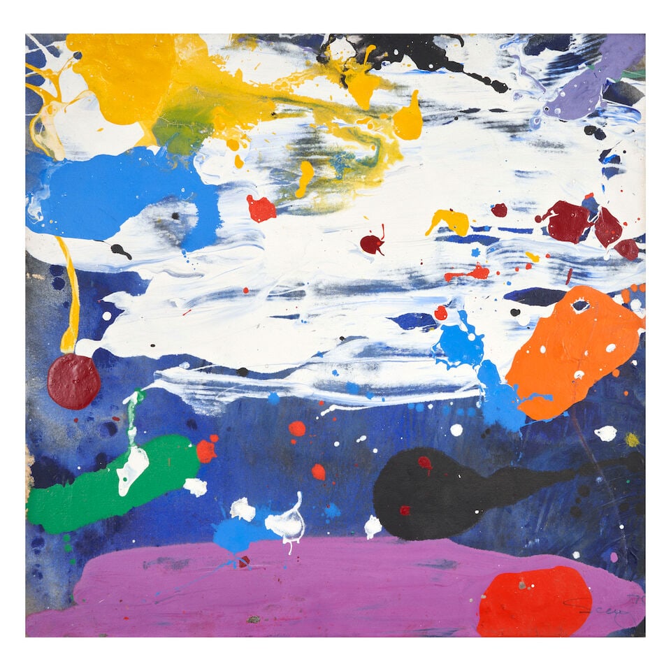 JOHN SEERY (B. 1941) Ligurian Sea: JOHN SEERY (B. 1941) Ligurian Sea signed and dated 'Seery 75' (lower right); signed, inscribed and dated 'Ligurian Sea / John Seery / 1975' (on the reverse) acrylic on canvas affixed to board 28 x