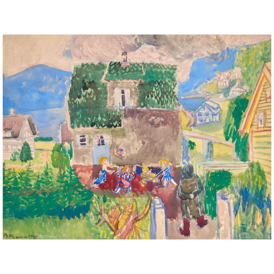 BRUNO KRAUSKOPF (1892-1960) Spielende Kinder (1 of 2)