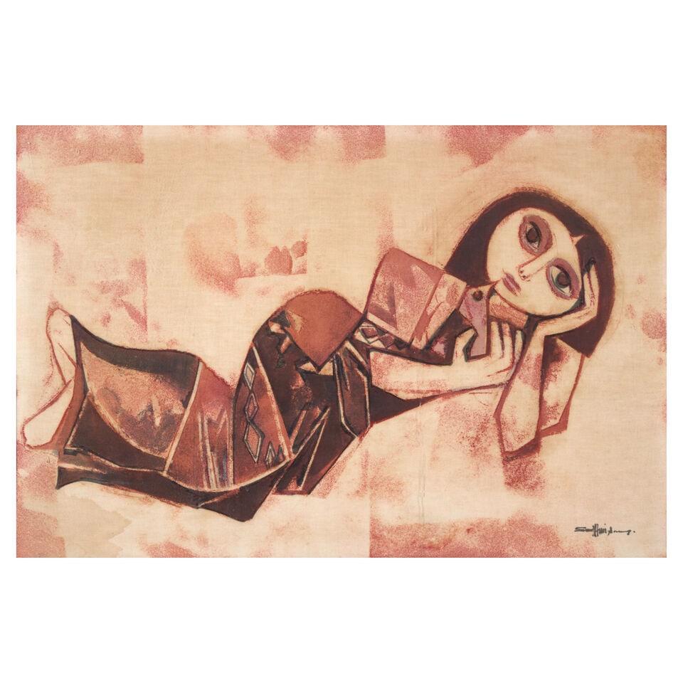 SEAH KIM JOO (B.1939) Joy of Living: SEAH KIM JOO (B.1939) Joy of Living signed lower right batik on cloth 24 x 36 in (61.0 x 91.5 cm) Footnotes: Provenance Mandarin Galleries, Singapore. Private collection, New England. For further