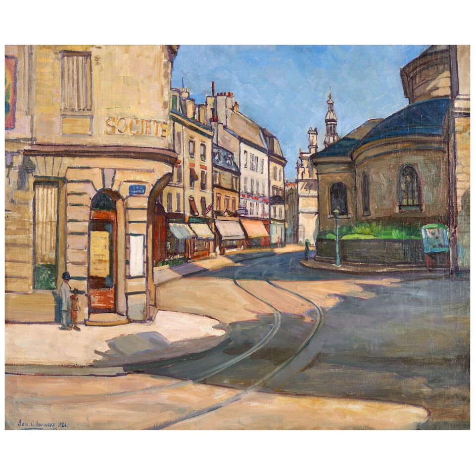 SAM OSTROWSKY (1885-1946) Parisian Street Scene: SAM OSTROWSKY (1885-1946) Parisian Street Scene signed, dated, and inscribed 'Sam Ostrowsky, 1926 / Paris' (lower left) oil on canvas 23 3/4 x 28 3/4 in (60.3 x 73.0 cm) Painted in 1926 Footnotes: Pro
