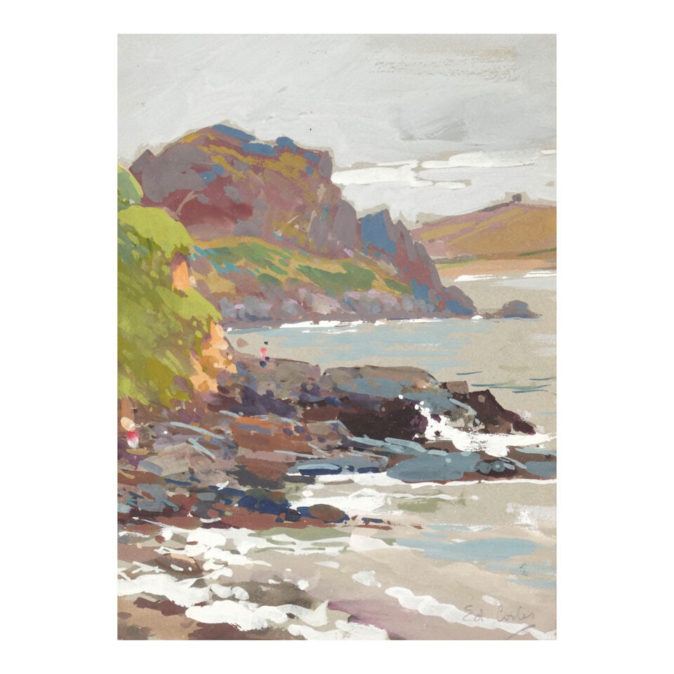 EDOUARD LÉON CORTÈS (1882-1969) Rochers en Bord de Mer: EDOUARD LÉON CORTÈS (1882-1969) Rochers en Bord de Mer signed 'Ed. Cortes' (lower right) gouache on paper laid down to board 8 1/4 x 6 3/16 in (21.0 x 15.7 cm) Footnotes: The authenticity