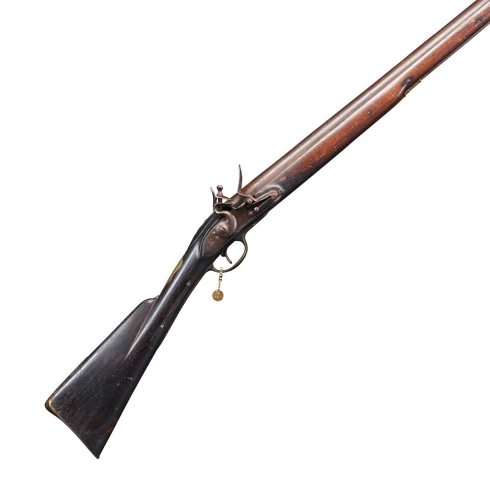 AN EARLY 19TH CENTURY AMERICAN MILITIA MUSKET. (1 of 6)