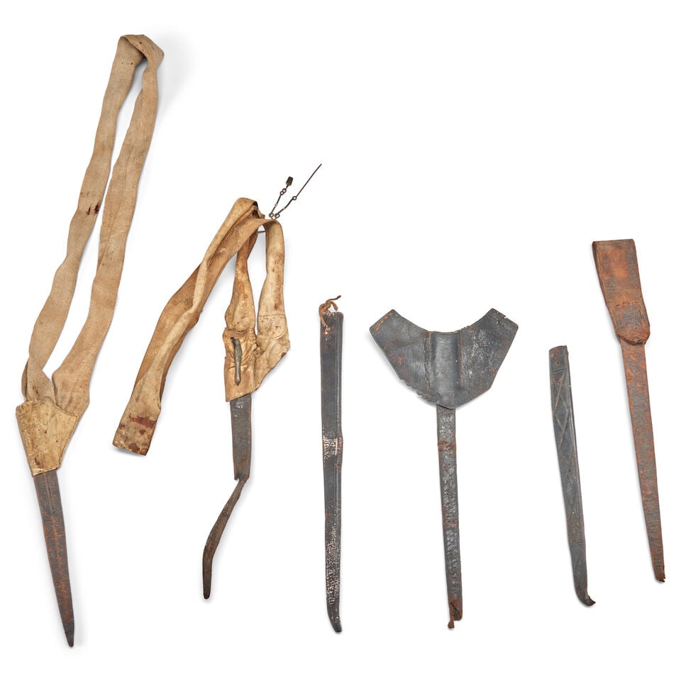 SIX LATE 18TH/EARLY 19TH CENTURY BAYONET SCABBARDS. (1 of 1)