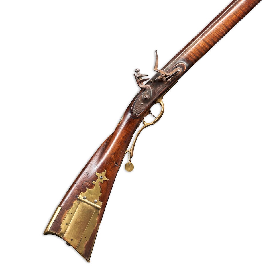 A CENTRAL PENNSYLVANIA FLINTLOCK RIFLE, (1 of 7)