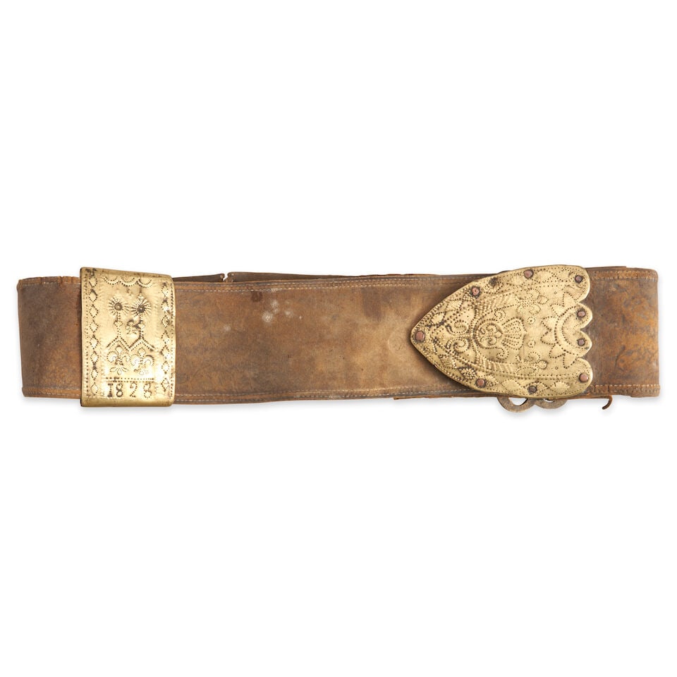AN EARLY FRENCH MILITARY BELT, (1 of 4)