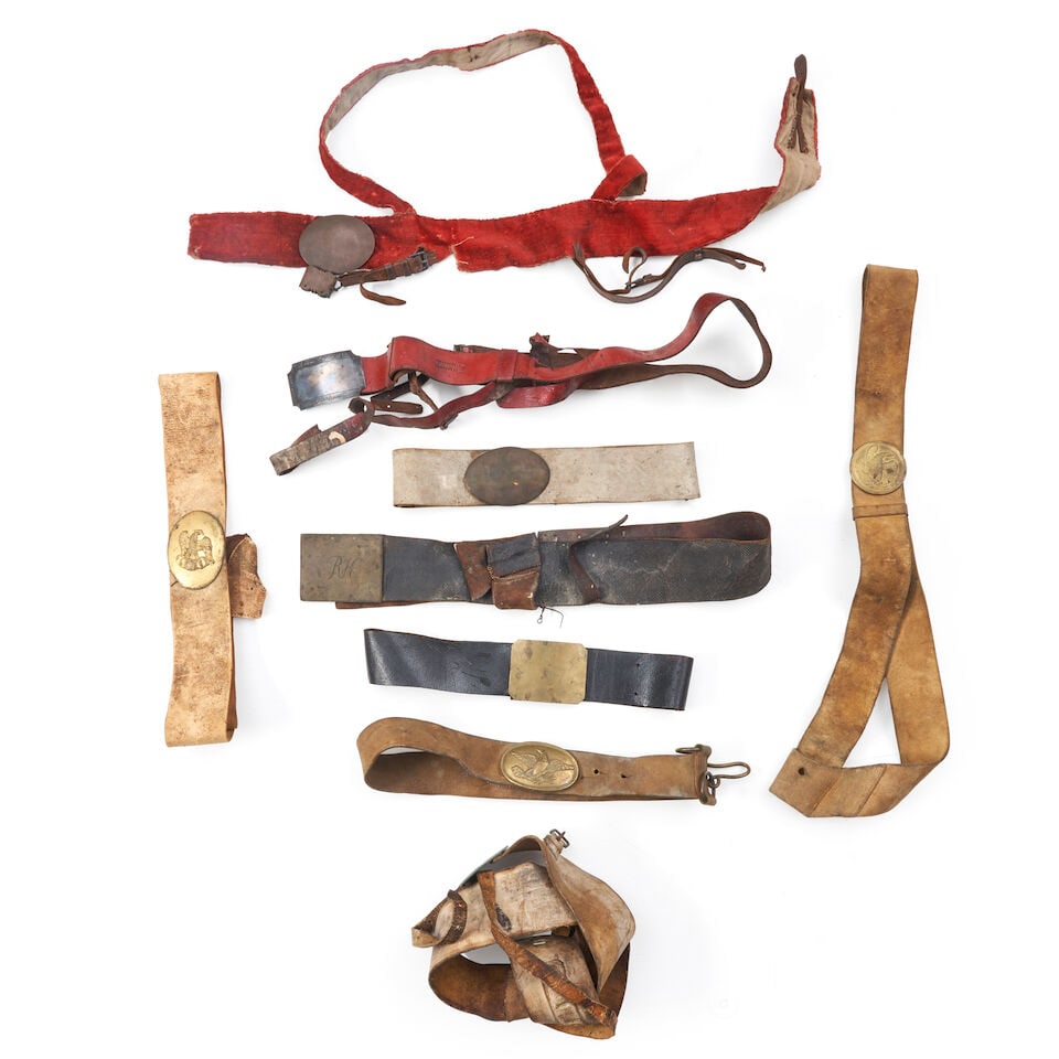 NINE AMERICAN WAR OF 1812 TO C. 1870 BELTS AND PLATES. (1 of 1)