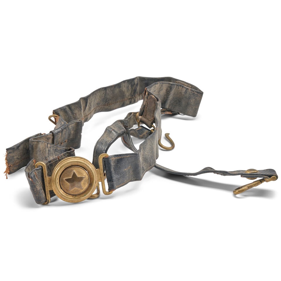 A CIVIL WAR TWO PIECE STAR BUCKLE AND SWORD BELT. (1 of 2)