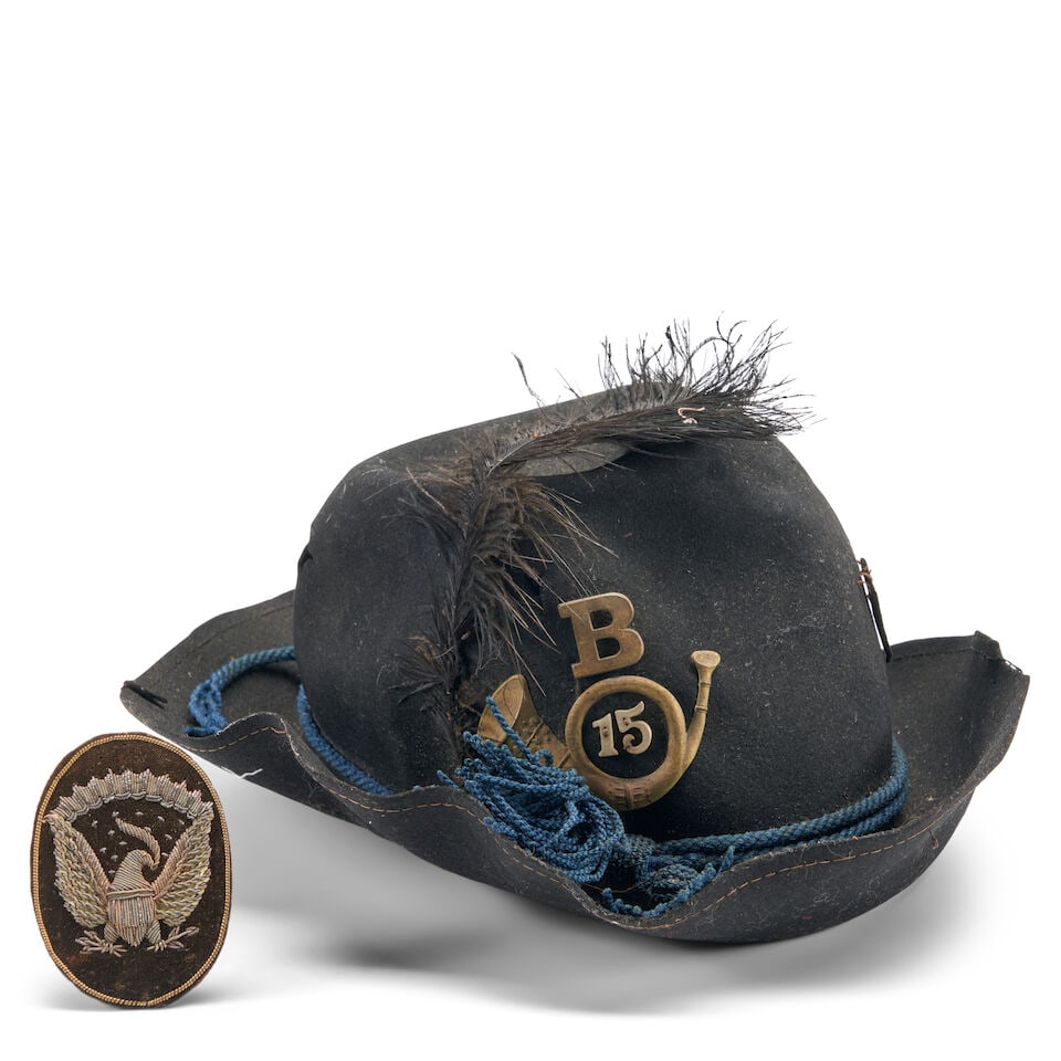 A CIVIL WAR 15TH REGIMENT OFFICER'S HAT MADE FROM AN ENLISTED MAN'S HAT. (1 of 4)
