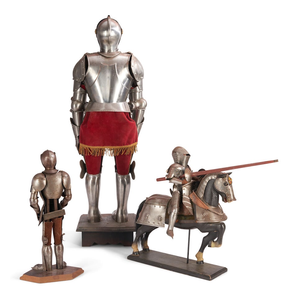 THREE MINIATURE VICTORIAN SUITS OF ARMOR, - 2