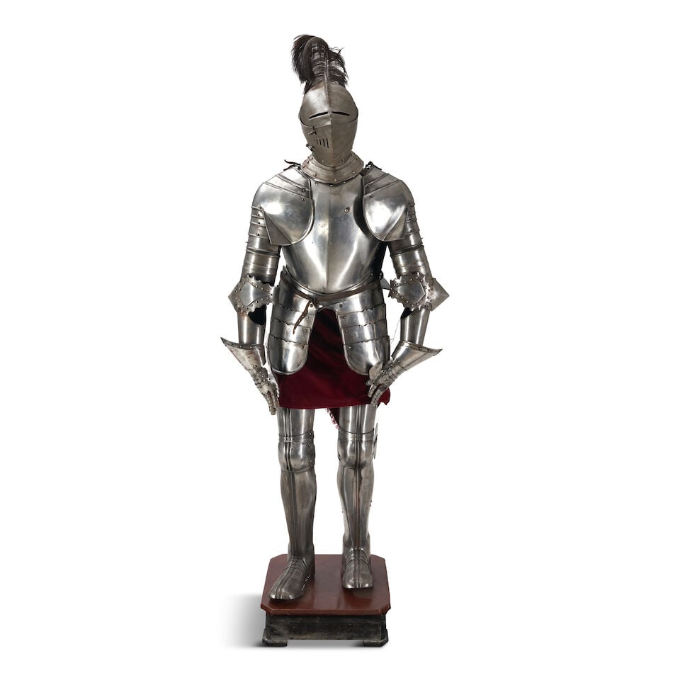 A FULL-SIZE VICTORIAN SUIT OF ARMOR, (1 of 2)