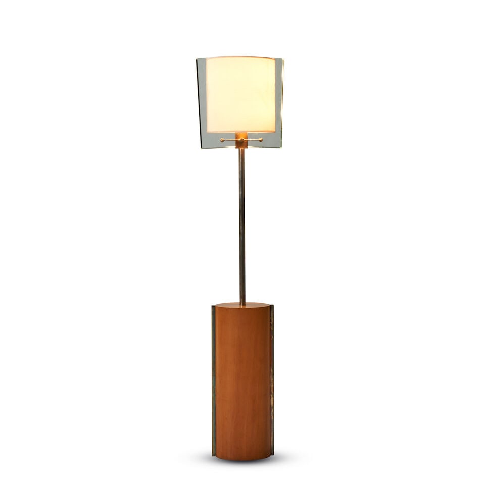 Nathalie Grenon (B. 1954) For Fontane Arte Floor Lamp Model 2835, Italy, c. 1990, maple veneer, ... - 2