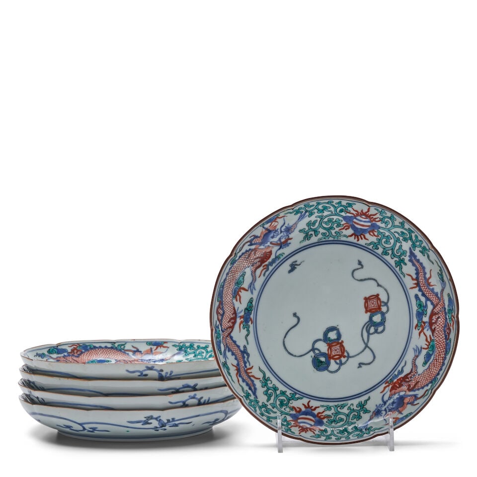 A Set of Five Imari Lobed Plates, Japan, 19th century, (5) (1 of 1)