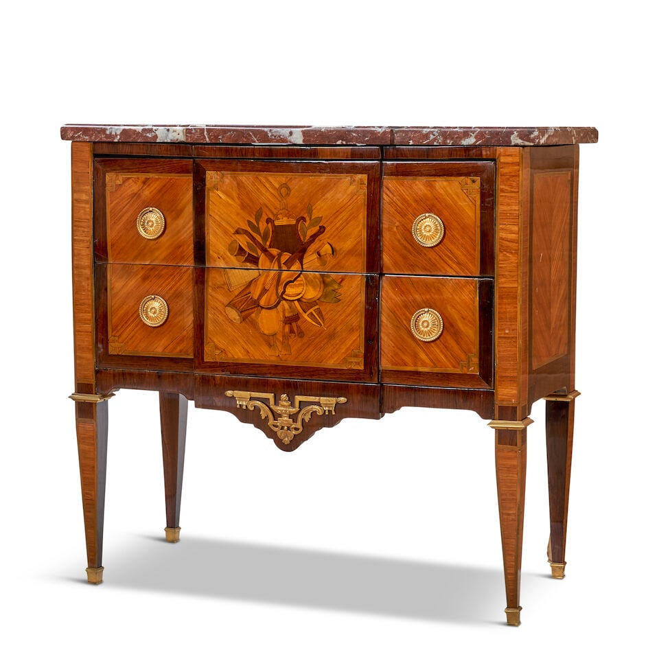 Louis XVI Fruitwood-inlaid Kingwood Parquetry And Marquetry Petit Commode, France, 18th century, - 2