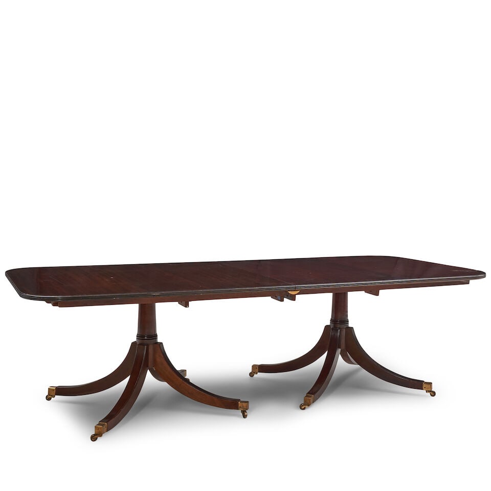 Regency-style Two-Part Mahogany Dining Table, 20th century, - 2