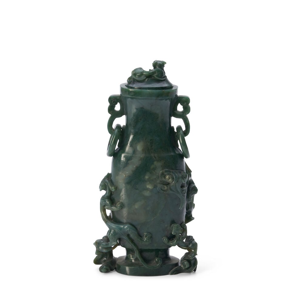 A Hardstone Covered Vase China, 20th century, - 2