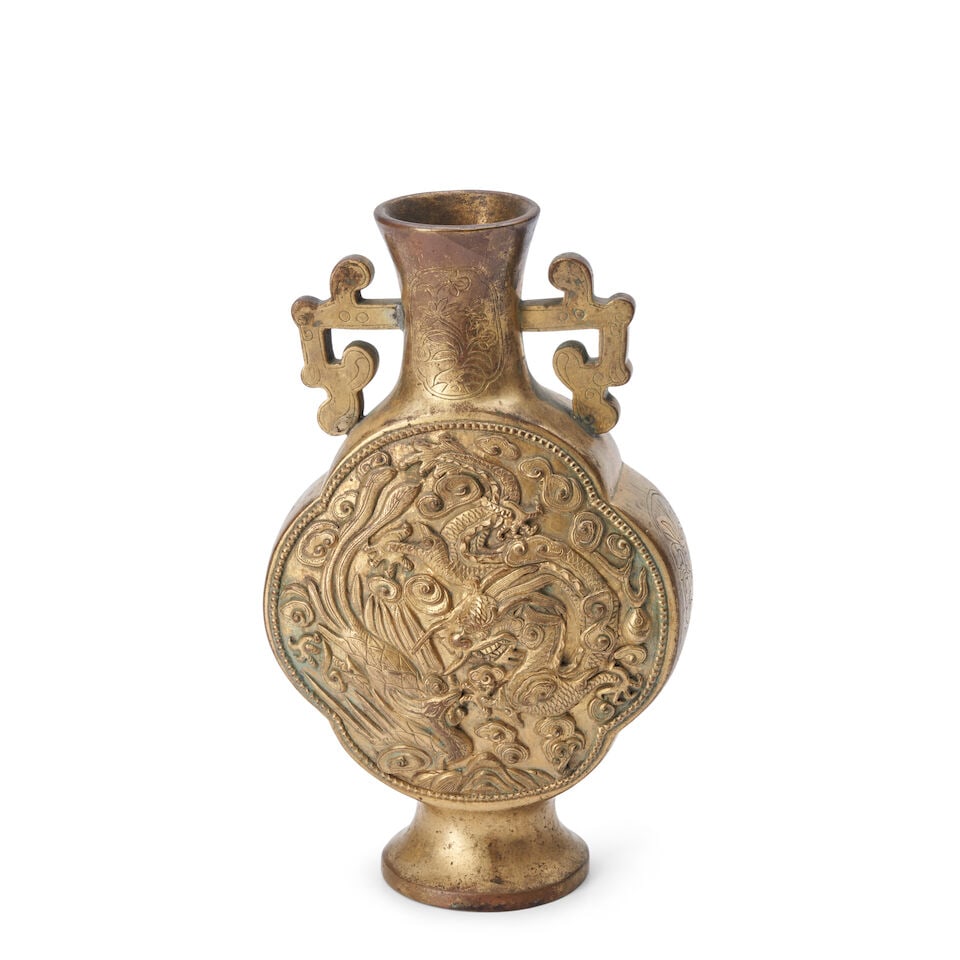 A Gilt Bronze Vase, China, 20th century, - 2