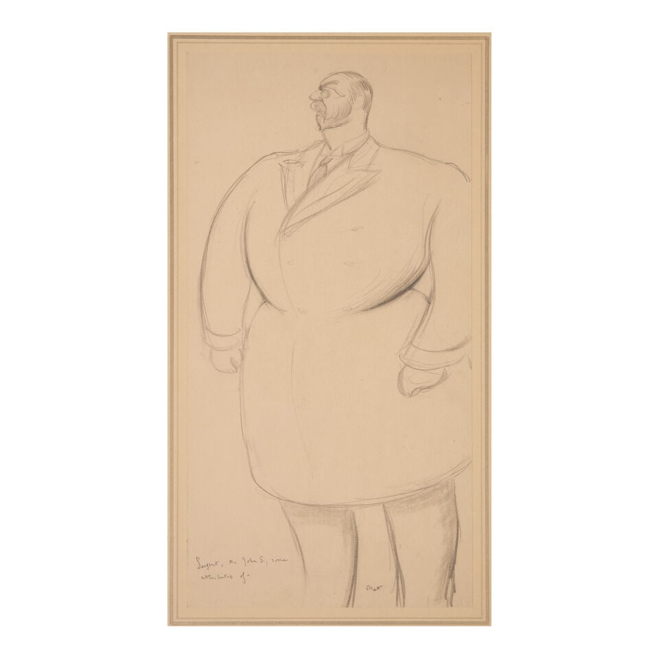 Sir Max Beerbohm (English, 1872-1956), Caricature of John Singer Sargent, - 2