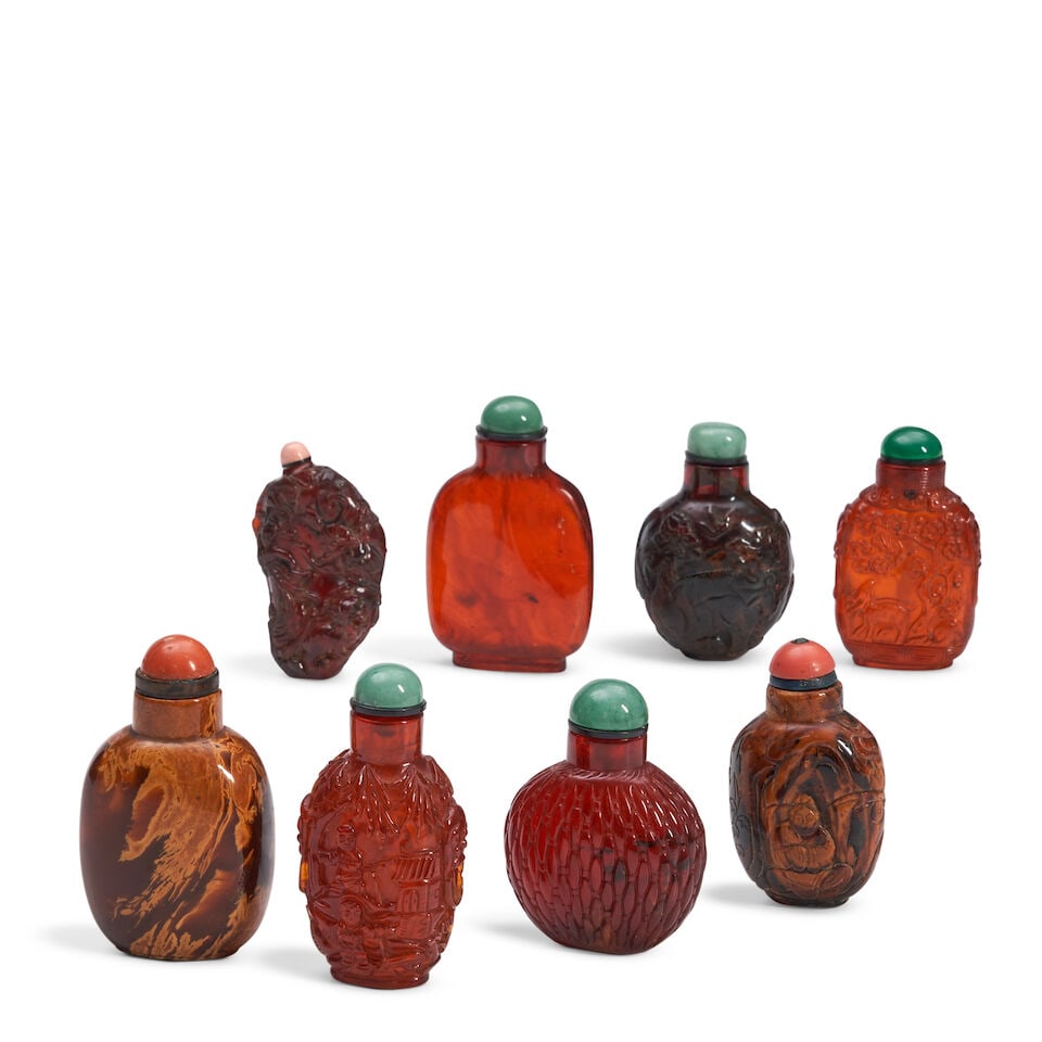 Eight Amber Snuff Bottles, China, (8) (1 of 1)
