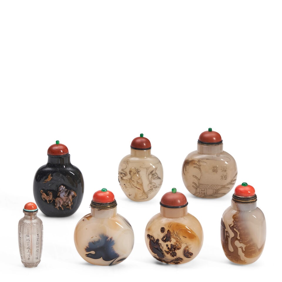 Seven Agate Snuff Bottles, China, (6) (1 of 1)
