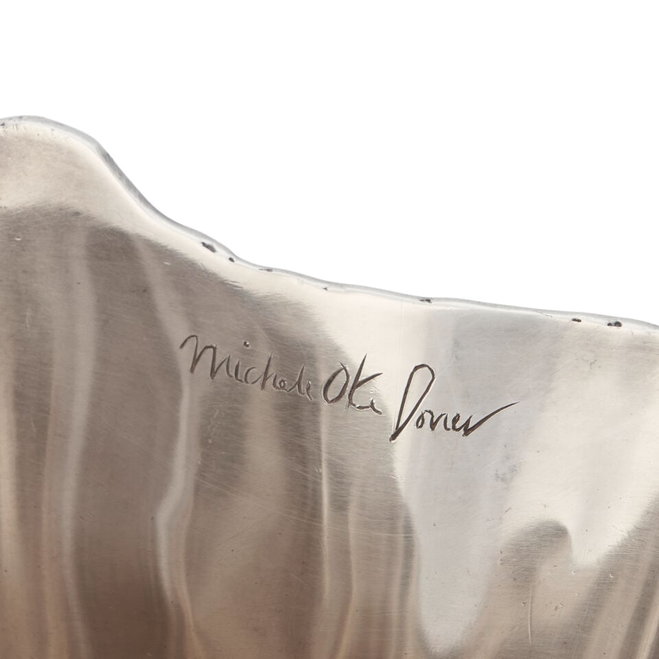 Two Michele Oka Doner for Christofle Silverplate Palm Vases, - 3