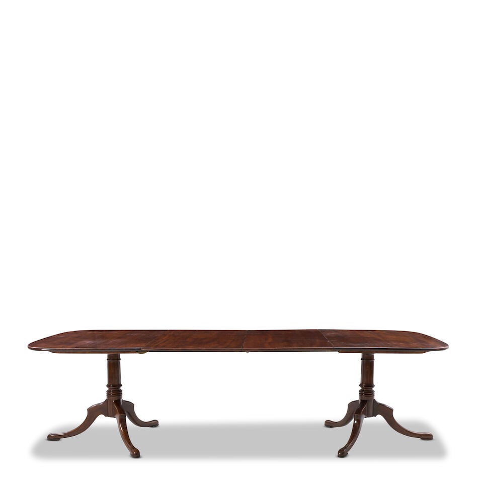 George III Mahogany Two-pedestal Dining Table, 18th century and later, (1 of 2)