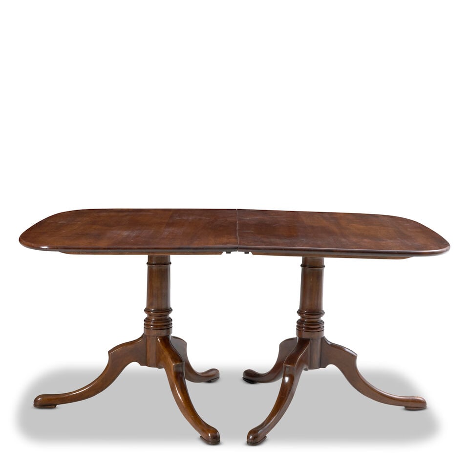 George III Mahogany Two-pedestal Dining Table, 18th century and later, - 2