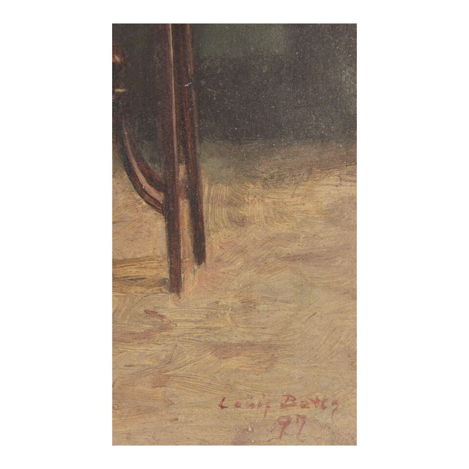 Louis Betts (1873-1961) Portrait of a Woman in an Interior framed, sight size 9 3/4 x 7 5/8, fra... - 3