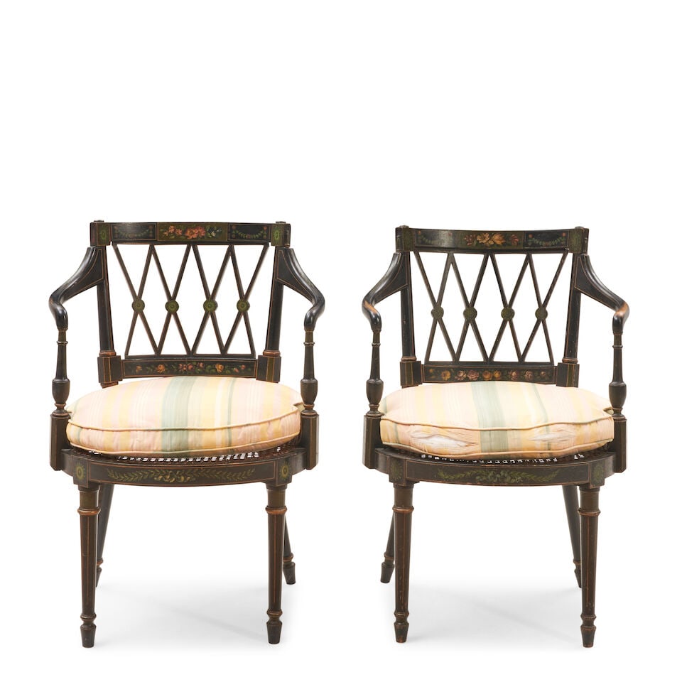 Pair Of Two Fancy-painted Armchairs, Possibly American, late 19th/early 20th century, (1 of 2)
