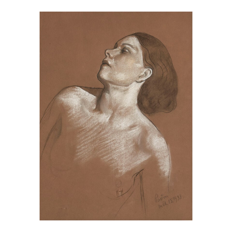 William McGregor Paxton (1869-1941) Eyes Wide Open 15 x 11 in. (38.1 x 27.9 cm.) (Executed in 19... (1 of 4)