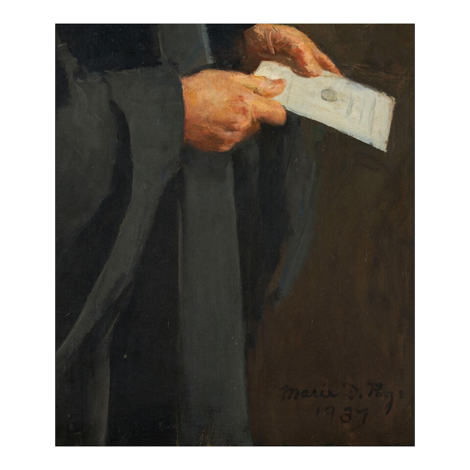 Marie Danforth Page (1869-1940) Portrait of Henry Bradford Washburn 48 x 34 in. framed. (Painte... - 3