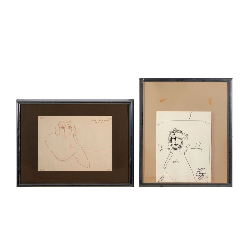 Peter Max (American, born 1937) A Pair of Figure Sketches; (1 of 4)