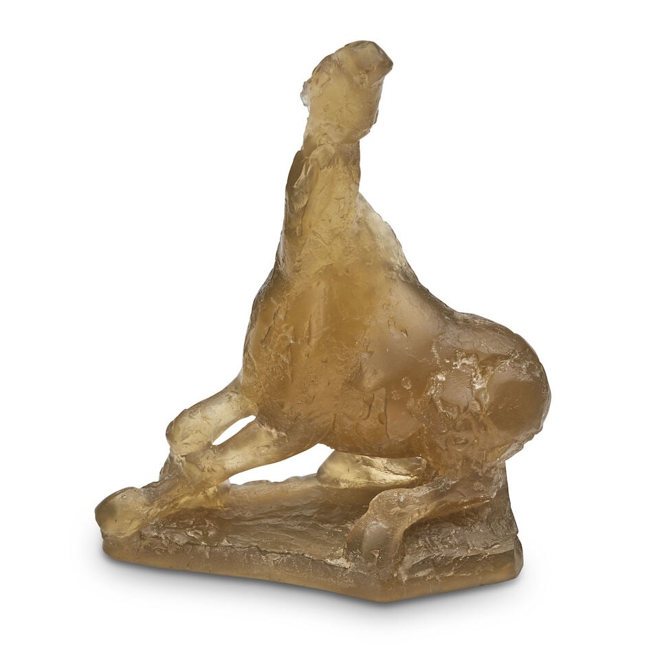 Maurice Legendre For Daum France 'Cheval' Sculpture, late 20th century,: Maurice Legendre For Daum France 'Cheval' Sculpture, late 20th century, marked DAUM, numbered 99/200, and signed 'M. Legendre' on the base, ht. 14 5/8, wd. 12 3/8, dp. 5 1/2 in. Footnotes: Private Col