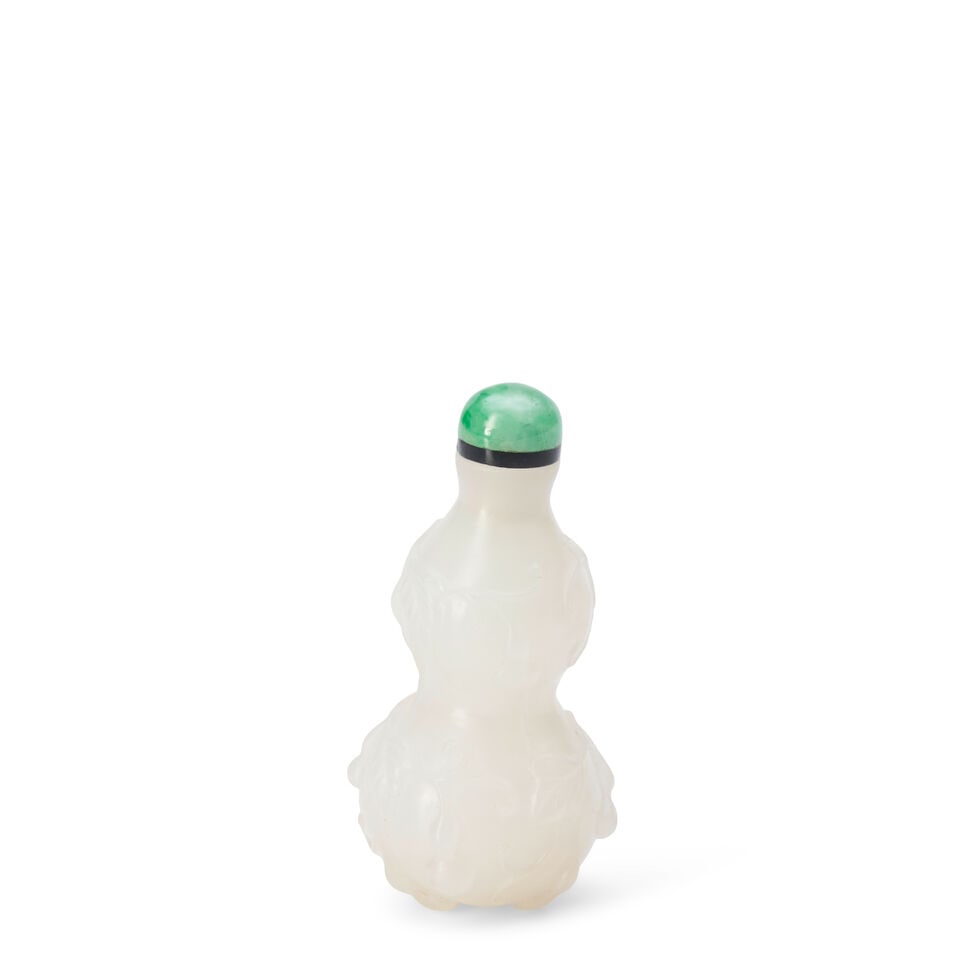 A White Nephrite Gourd-form Bottle, China, - 2