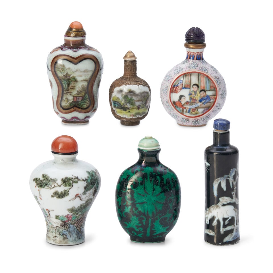 A Group of Six Enameled Snuff Bottles, China, (6) (1 of 2)