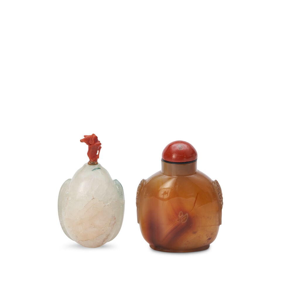 Two Agate Snuff Bottles, China, (2) - 2