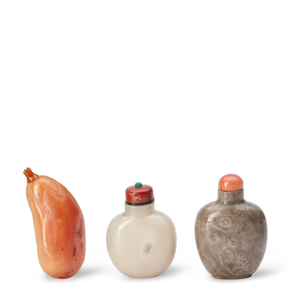 Three Snuff Bottles, China, (3) - 2