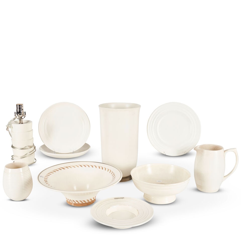Ten Wedgwood Moonstone-glazed Items, Mostly By Keith Murray, c.1930-1940 or later, (1 of 1)