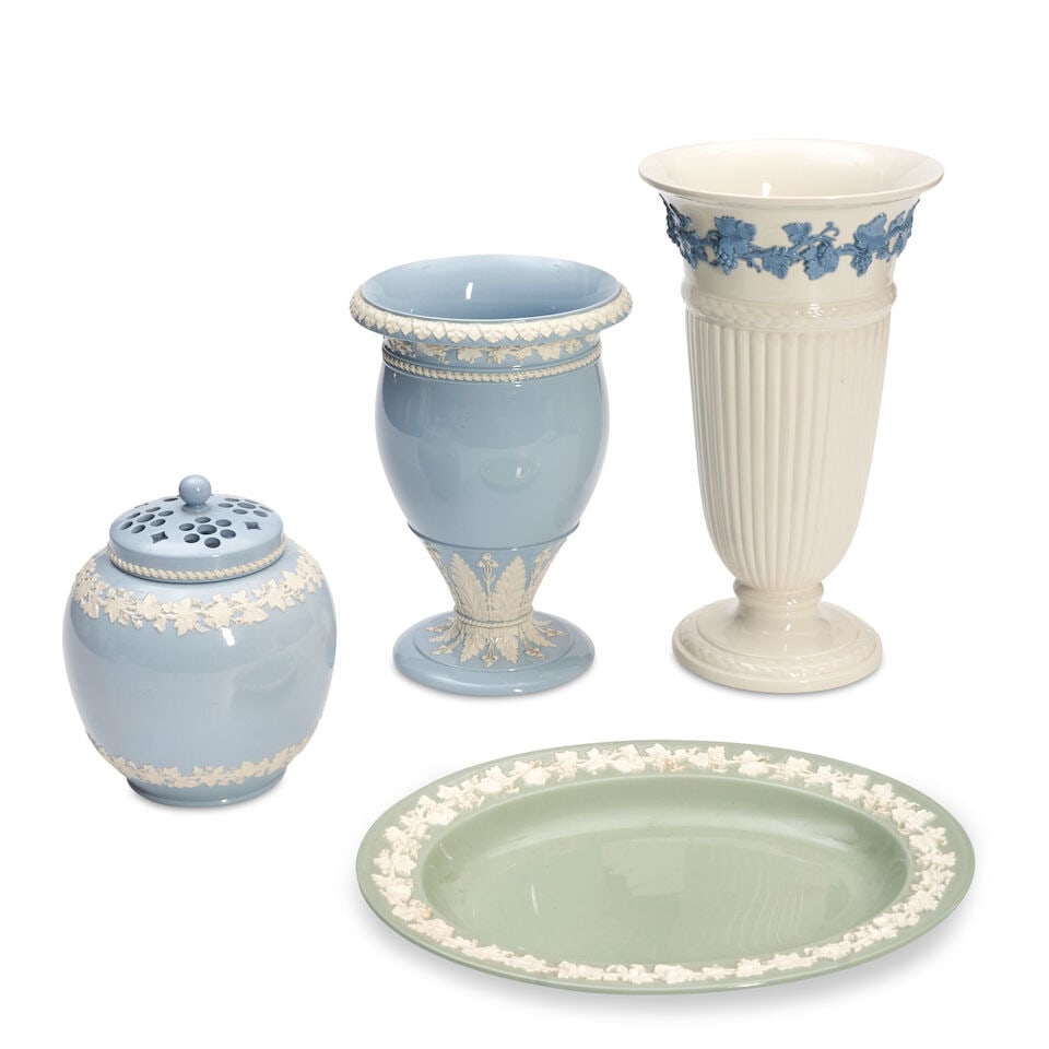 Four Pieces Wedgwood Embossed Queensware, 20th century, (1 of 1)