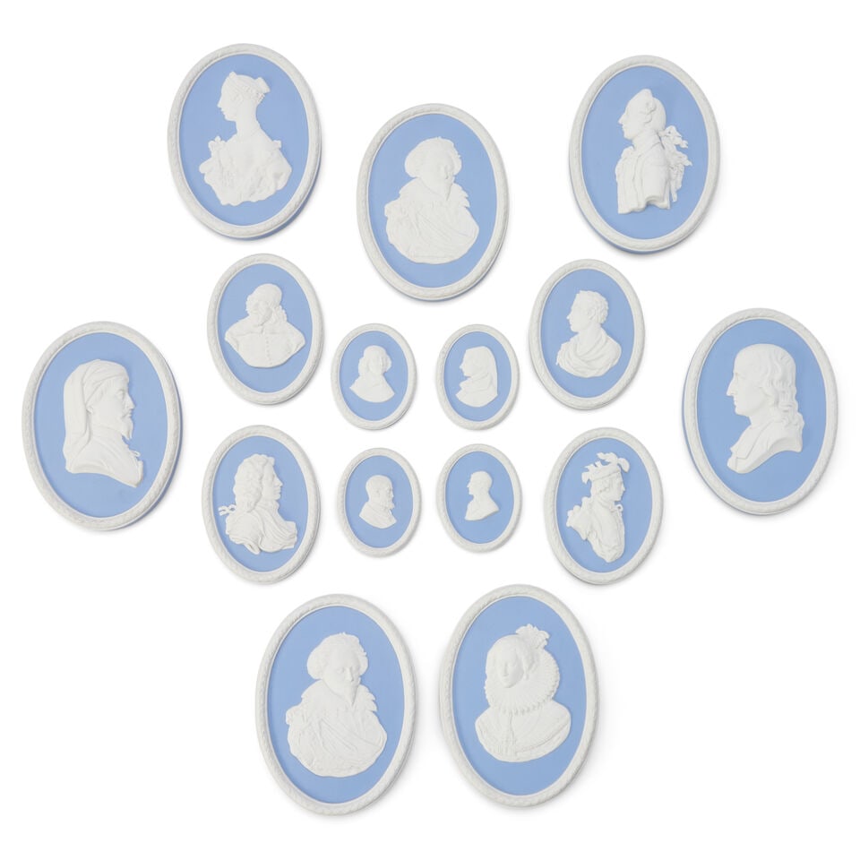 Fourteen Wedgwood Portrait Medallions, 20th century, (1 of 1)