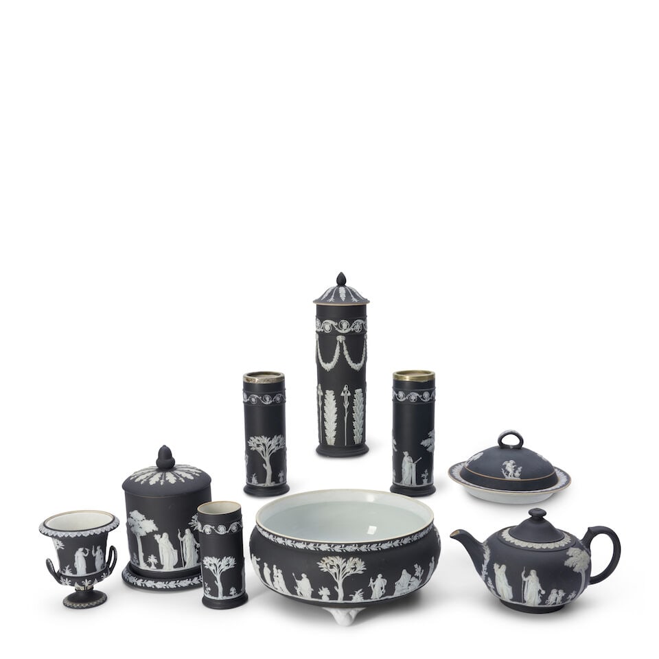 Ten Wedgwood Black Jasper-Dip Items, England, 19th and 20th century, (1 of 1)