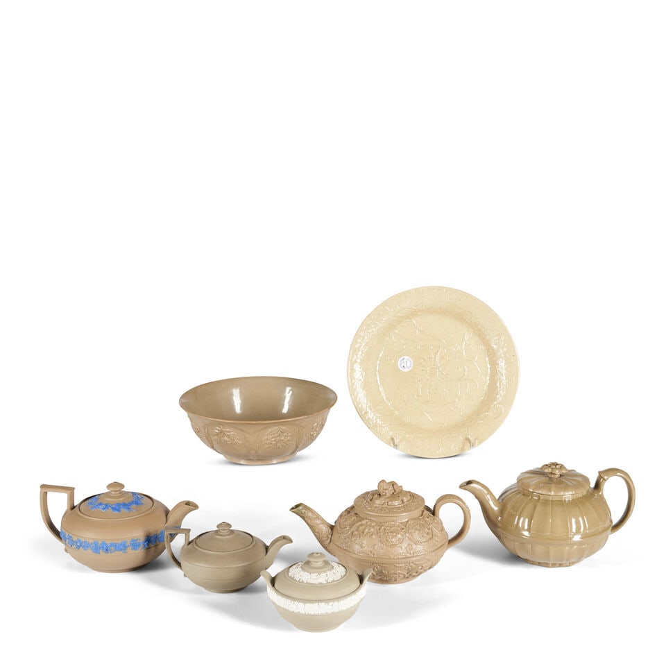 Seven Wedgwood Drabware Items, 19th century, (1 of 1)