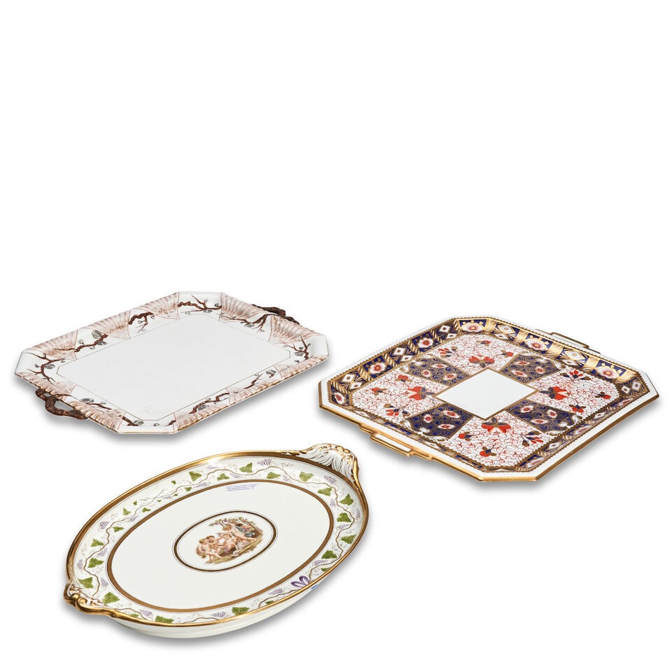 Three Wedgwood Bone China Tea Trays, Early 20th century, (1 of 1)