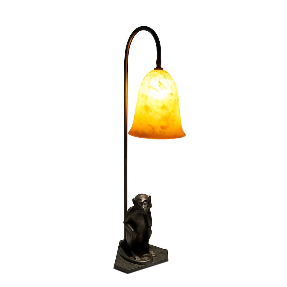 Art Deco Monkey Table Lamp, probably United States, c. 1940, - 2