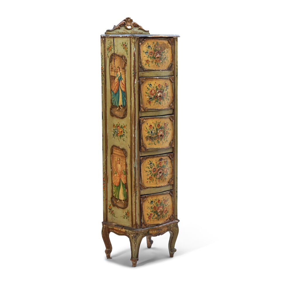 Painted Chest of Drawers, possibly Italy, 19th century, - 2