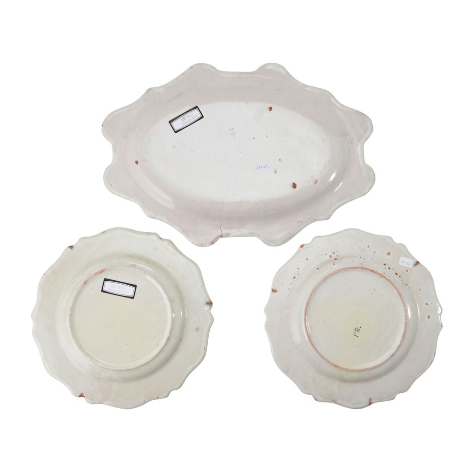 Three Quimper Plates, Quimper, France, designed late 19th century, - 3