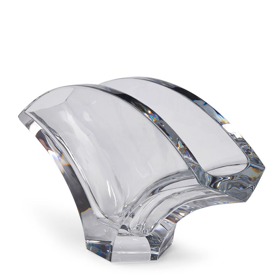 Contemporary Baccarat Glass 'Grand Ginkgo' Vase, France, Signed Baccarat, and with acid stamped... (1 of 2)