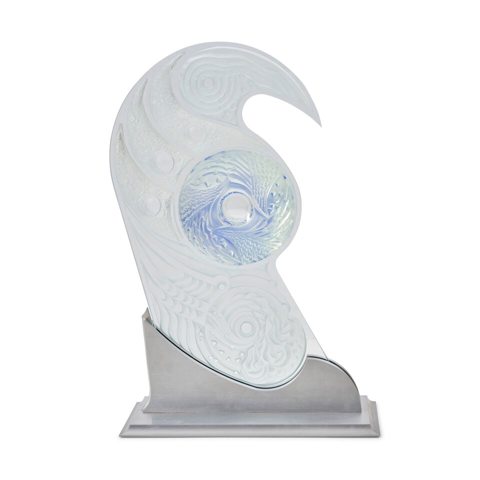 Eric Hilton (20th/21st Century), Sculpture, cast glass, aluminum base, unsigned, sculpture ht. 2... - 3