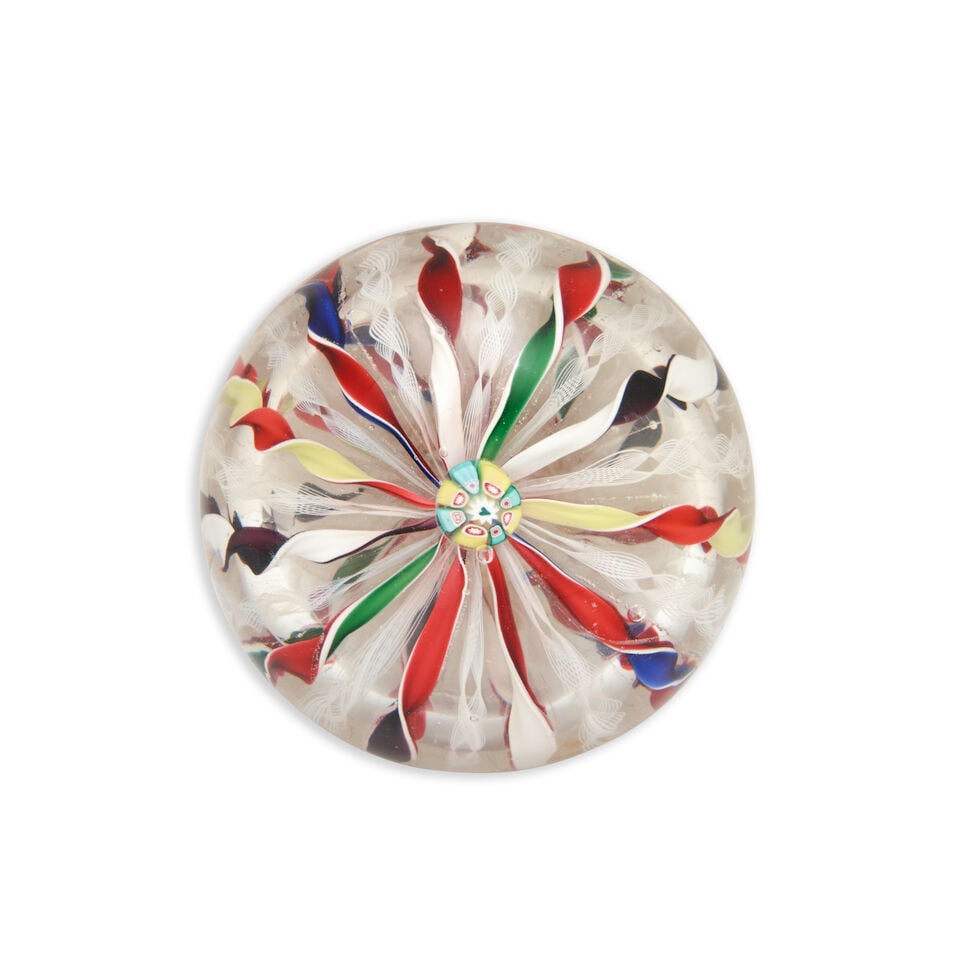 Antique Crown Paperweight, mid-19th century, unsigned, ht. 1 3/4, dia. 2 1/2 in. (1 of 2)